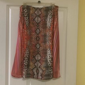 Coral Printed High Waisted Skirt